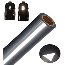 Reflective Heat Transfer Vinyl Roll - 12&#39;&#39; X 10&#39; Reflective Htv, Dark Gr... - £25.17 GBP