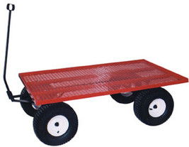 AMISH STEEL BED WAGON - Heavy Duty Red Utility Garden Pull Cart USA - £418.67 GBP