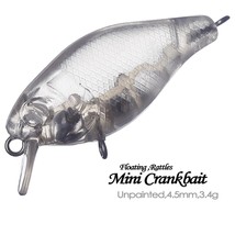 20PCS 4.5CM 3.4G Rattle Mini Crankbait Unpainted Bait Blank Fishing Lure Model - £9.69 GBP