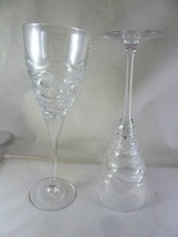 Luxe Crystal Red or White Wine Glasses With Decorative Swirl 9 Inches ta... - $120.78