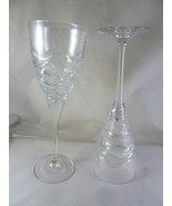 Luxe Crystal Red or White Wine Glasses With Decorative Swirl 9 Inches ta... - $2,276.46 MXN