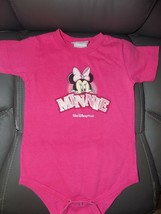 Disney Walt Disney World Minnie Mouse Pink Snap Tee Size 18 Months Girl&#39;s EUC - £10.34 GBP