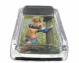 Country Pin Up Girls D39 Glass Square Ashtray 4&quot; x 3&quot; Smoking Cigarette Bar - £38.79 GBP