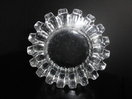 CLEAR HEAVY GLASS SPROCKET 7" DIAMETER  BY 2.5" HIGH ASHTRAY.  #1969 image 12