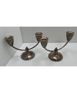 Vintage Duchin Weighted Sterling Silver Candlestick Pair 5.25” By 7.25” - £62.78 GBP