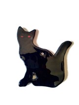 3Pc Handmade Ceramic Black Cat Wall Hanging, Halloween Ornaments For Home Decor - £47.89 GBP