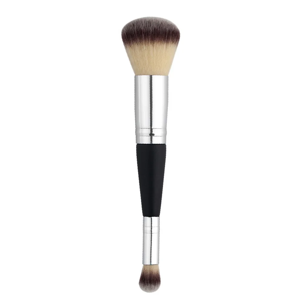 New Portable Double Head Dual Use Portable Wood Aluminum Handle Cosmetics Makeup - $18.22