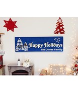 Holiday Sign | Personalized Holiday Sign | Custom Family Name Holiday Decor - €25,58 EUR
