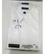 Stafford Mens White Essential Classic Fit Short Sleeve Dress Shirts L 16... - £20.36 GBP