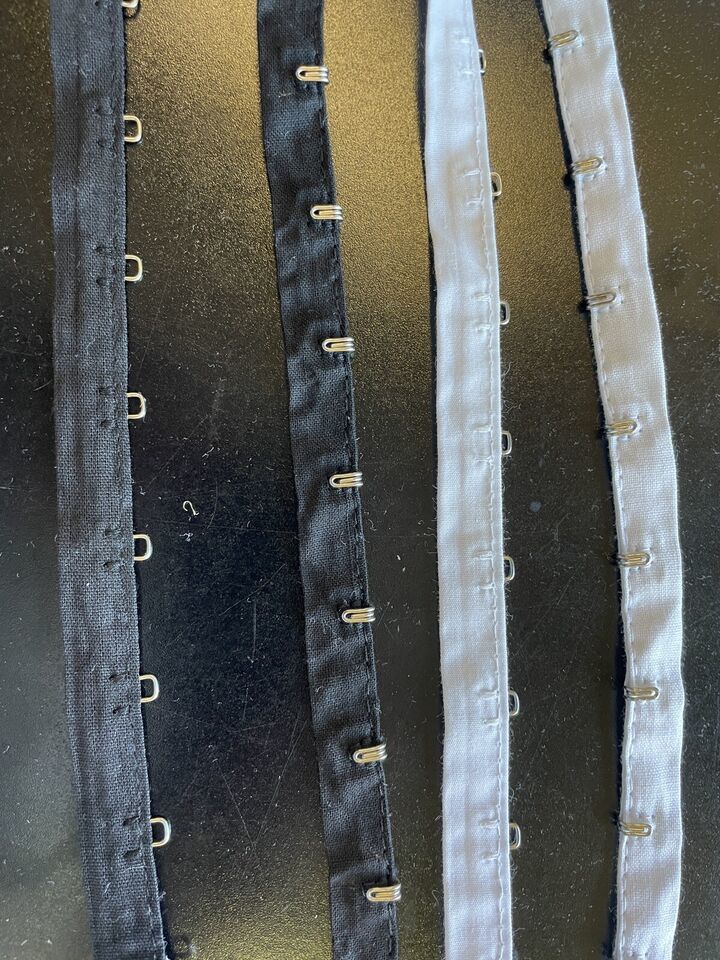 1/ 10  yards Black  or white cotton Hook and Eye Loop  Tape trim 1/2&quot; - $3.49+