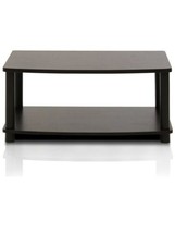 Espresso/Black 2-Tier Elevated TV Stand Table Entertainment Stand (a) - £158.23 GBP