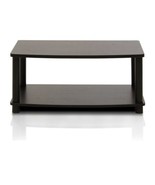 Espresso/Black 2-Tier Elevated TV Stand Table Entertainment Stand (a) - £157.69 GBP