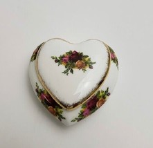 Royal Albert Heart Shaped Old Country Roses Trinket Box Floral England - $29.65