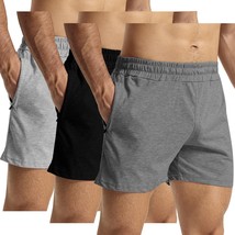 GYM REVOLUTION Men&#39;s 3 Pack 5&#39;&#39; Cotton Knit Jersey Workout Running Athletic Gym - $43.54