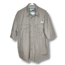 Magellan Fishing Shirt Men&#39;s L Grey Cotton Lightweight Vented Button Up Outdoors - £13.31 GBP