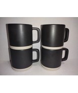 Artisanal Kitchen Supply Edge Coffee Mug 12oz Charcoal Two Tone Cup Set ... - £17.10 GBP