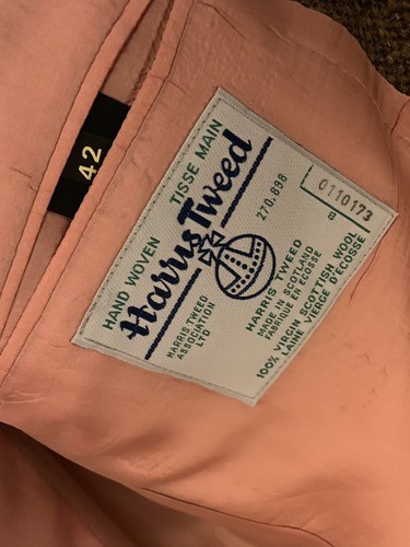 Harris Tweed Gestreift Fischgräten Blazer Mantel Jacke Herren Größe 42 Item image 8
