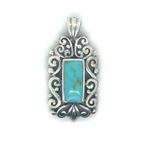 Sterling Silver Turquoise Pendant 9.6g - $5,588.01 MXN