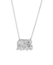 iJewelry2 Sterling Silver Clear CZ Baby Elephant Charm Pendant Necklace - £53.47 GBP
