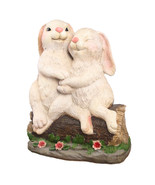 Couple Rabbits Garden Statue Decoration, Home Backyard Flowerbed Decor - £62.90 GBP