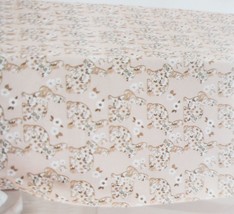 Printed Fabric Tablecloth 60&quot; Round (4-6 People) Easter Floral Bunnies &amp; Flowers - £22.15 GBP