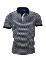 Lorenzoni medallion polo shirt in Navy/White - $118.00