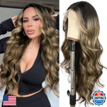 SAPPHIREWIGS Highlight Brown 13x4 Lace Front Wig Glueless Long Body Wave - $70.90
