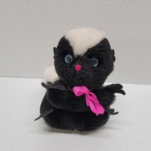 Vintage 1974 Dakin Skunk Plush Blue Eyes Pink Nose &amp; Ribbon - Rare!  - $50.83