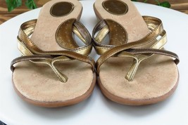 Merona Sz 9.5 M Bronze Flip Flop Synthetic Women Sandals - £15.55 GBP