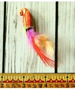 vintage real feather tail parrot bird pin brooch animal - £11.67 GBP