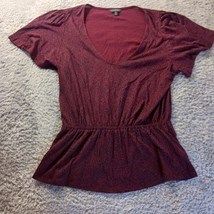 Lucky Brand Peplum Top V-Neck Animal Print Boho Chic Festival Casual Wom... - $14.85