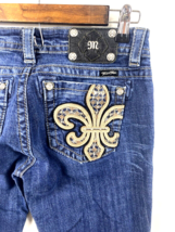 Miss Me Bootcut Jeans Boot Size 28x33 Embellished Pockets Fleur De Lis Womens - £88.01 GBP