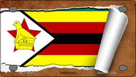 Zimbabwe Flag Scroll Novelty Mini Metal License Plate Tag - £11.94 GBP