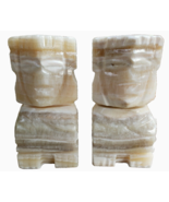 Vtg Bookend Pair Primitive Quartz WarriorMexico Stone Souvenir Onyx Marble - $409.46 MXN