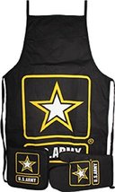 Black US Army Star Strong BBQ Barbeque Apron Cook Set - £17.54 GBP
