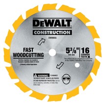 DEWALT Circular Saw Blade, 5 3/8 Inch, 16 Tooth, Wood Cutting (DW9055) - $23.99