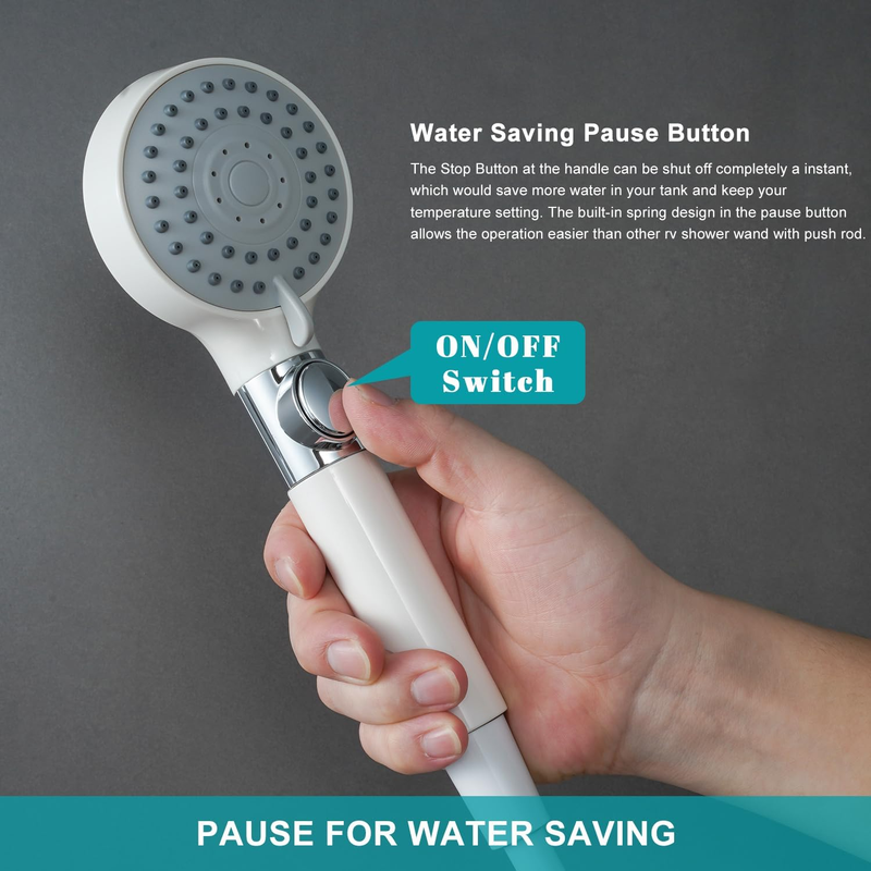 RV Shower Head with Hose,5-Mode High Pressure Shower Head with on off Switch Wat Item image 2