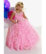Tiffany Princess Pageant Dress, Pink Ruffles, Size 16 Slim, 13265 - £157.39 GBP