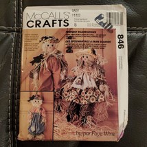 Mc Calls Crafts 846 Friendly Scarecrows Faye Wine 27&quot; Dolls Decor Pattern Uc Vtg - £10.50 GBP