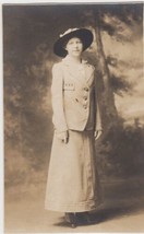 Lovely Lady Fashionable Suit Hat Real Photo Postcard 1904-18 RPPC - £2.35 GBP