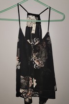 Dex Black Floral Blouse Tank NWT Size Small - £27.75 GBP