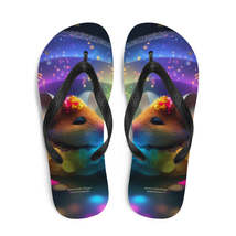 Autumn LeAnn Designs® | Adult Flip Flops Shoes, Cute Mouse in Flowers, R... - $25.00