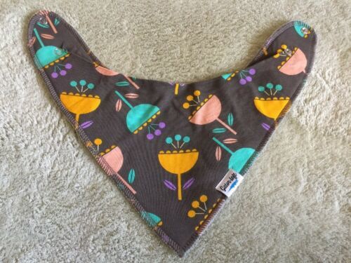 The Gator Loft Girls Brown Teal Purple Orange Flowers Baby Drool Bib Bab... - $5.39
