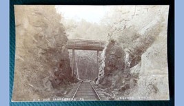 antique LANDENBERG PA RR CUT prr sepia passage rugged hills RPPC photo unused - £69.59 GBP