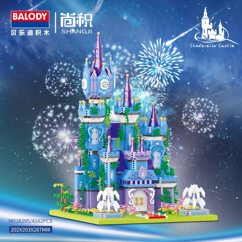 Cinderella Castle Building Blocks 4162pcs+ Disney Magic Castle Micro Diamond - £81.13 GBP
