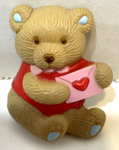 Vintage GGI Valentines Day Plastic Teddy Bear with Valentine Pin Brooch 1.5&quot; - £7.57 GBP