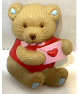 Vintage GGI Valentines Day Plastic Teddy Bear with Valentine Pin Brooch 1.5" - $9.63