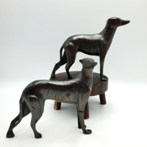 VNTG Pair Bronze Italian Greyhound Dog Whippet Statues Sculptures - £122.98 GBP