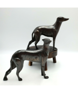 VNTG Pair Bronze Italian Greyhound Dog Whippet Statues Sculptures - $211.11 CAD