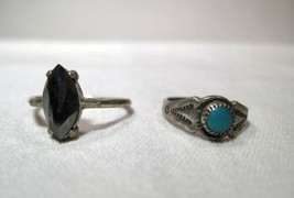 Vintage Sterling Silver Bell Trading Post Rings - Lot of 2 - K285 - £68.04 GBP